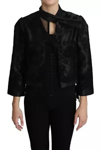 DOLCE & GABBANA Jacket Silk Black Lace Sheer Corset Organza IT46/ US12/ XL $4200 - Picture 1 of 8