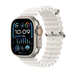 Apple Watch Ultra 2 (GPS + Cellular) 49mm Titanium Case with White Ocean Band - Photo 1 sur 7