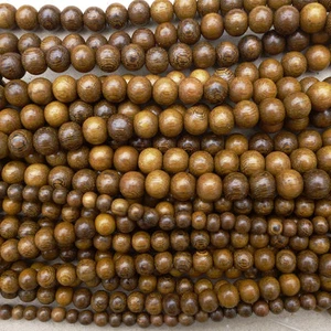 Natural Polished Robles Wood Round Beads Various Sizes Undyed Unvarnished - Picture 1 of 1