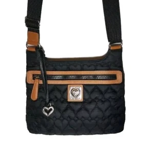 BRIGHTON HEART TO HEART KASH BLACK QUILTED LIGHTWEIGHT CROSSBODY HANDBAG MRP$200 - Picture 1 of 17