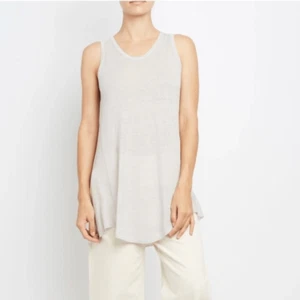 Inhabit Ivory 100% Linen Lightweight Long Line Tank Tunic Top, Large - Picture 1 of 10