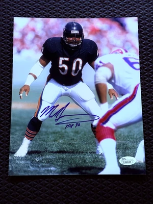 Foto autógrafa firmada por Mike Singeltary 8x10 osos "HOF 98" JSA Foto 1 de 3