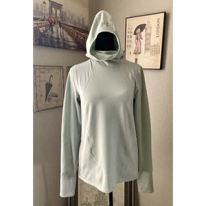 Under Armour Coldgear Pullover Running Shirt With Hood Women’s Size M Pale Green - Picture 1 of 13
