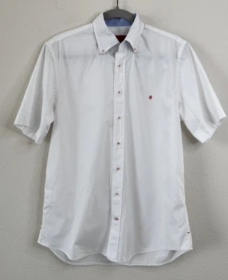 Carolina Herrera CH Men’s White Short Sleeve Button-Down Shirt Sz 15.5 Preppy - Image 1 of 4