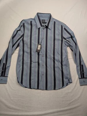 Armani Exchange Shirt Men L Slim Striped Long Sleeve Button Up 2006 hudson NEW - Image 1 of 4