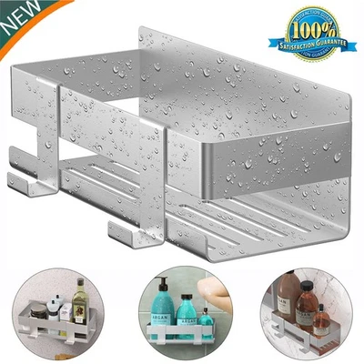 Rechteck Duschablage Edelstahl Aufbewahrung Duschkorb Badregal Halterung Küche - Bild 1 von 4