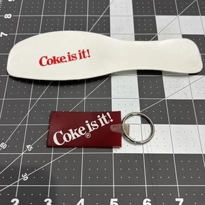 Retro COKE IS IT! Items - Coke is it! Keychain & Coke is it! Shoe Horn EXC cond - Picture 1 of 3