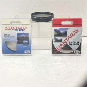 4- 72mm filters Quantaray 2 Circular polarizer UV/Haze filters QMC-UV (1 New) - Picture 1 of 4