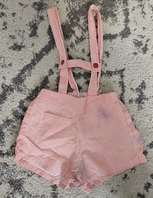 Mono mameluco vintage a rayas rojo y blanco infantil años 1959 años 60 color sangrado Foto 1 de 4