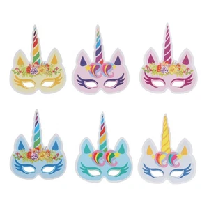 6pcs Birthday Party Colorful Unicorn Mask Party Supplies Decoration for Kids - Picture 1 of 12