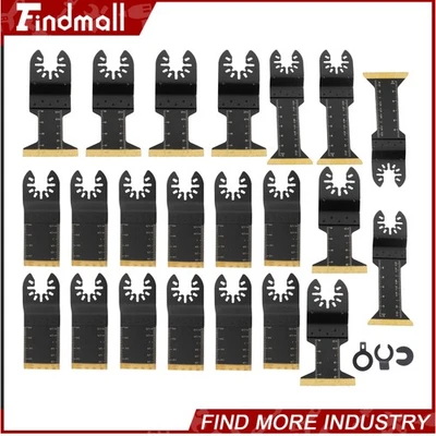 Kit de cuchillas multiherramienta oscilantes de titanio Findmall 22 piezas para metal y madera Foto 1 de 4