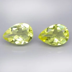 3.32ct Pair 2pcs VS Pear Natural Lemon Quartz - Brazil Gemstone - Picture 1 of 4