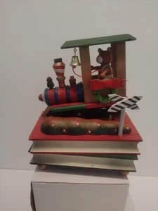 VTG Christmas Train W/Bear Operator School Books Musical - Picture 1 of 5