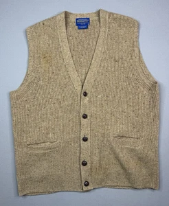 Pendleton Button Up Wool Tight-Knitted Sweater Vest Size - M - Picture 1 of 8
