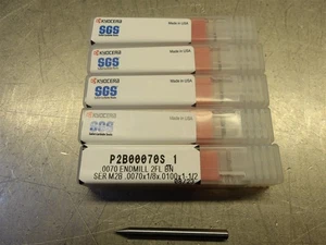 5 ¡NUEVO! Fresa de extremo de carburo Kyocera .0070" 2 flautas .0070x1/8x.0100x1-1/2 P2B00070S_1 - Imagen 1 de 4