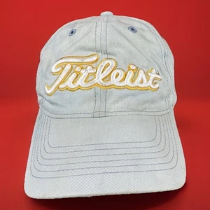 Titleist #1 FJ Light Blue Golf Hat Cotton Strapback Embroidered Yellow Logo - Picture 1 of 9