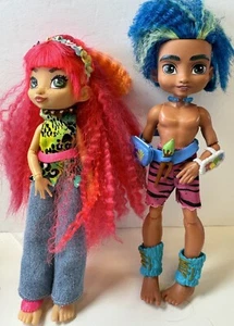 Cave Club Slate Dolls by Mattel - action figure dolls- Boy & Girl - Picture 1 of 9