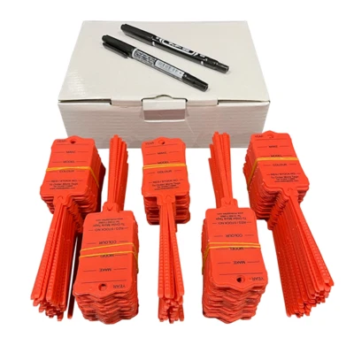 BUTTS OF BAWTRY Car Key Tags x 250 Multi Purpose Self Tie To Identify Your Vehicles Red Premium