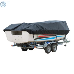Black Trailerable Fishing Ski Bass V-Hull Waterproof Boat Cover New - Bild 1 von 12