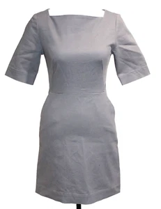 Kate Spade Saturday graues Etuikleid mit eckigem Ausschnitt Baumwolle Stretch Karriere Größe 00 - Bild 1 von 6