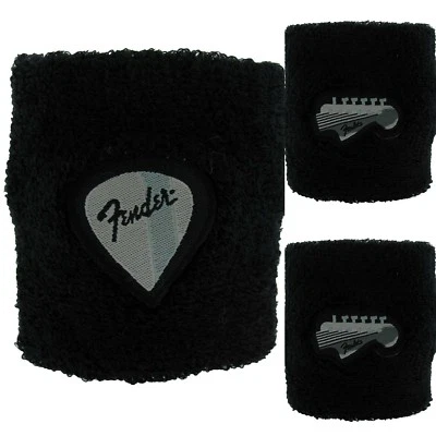 3 Pc Fender Guitar Heart Sports Cotton Sweat Band Sweatband Wristband Wrist Band