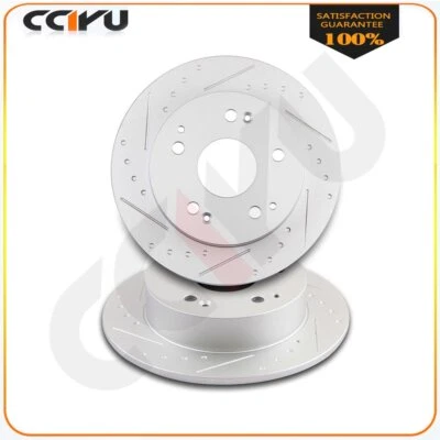 Rear Brake Slotted Rotors FITS INTEGRA TYPE R RSX TYPE S ACCORD COUPE SEDAN V6 - Imagem 1 de 4
