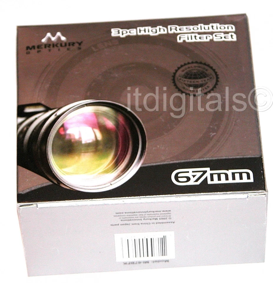 67mm 3P Hi Def Pro Lens Filter Kit UV PL FLD Japan MC Merkury Round 67 mm - Image 1 of 2