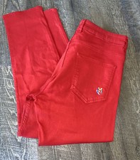 LOVE MOSCHINO Size 34 Red Cotton Crop Skinny Jeans EUC!