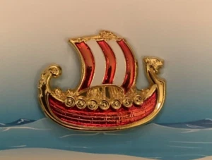 Viking Ship / Boat Enamelled Lapel Pin Badge - Picture 1 of 3