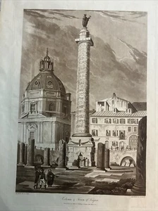 Colonna Trajana Foro Trajano/ Roma ABBOTT, Henry Acquatinta 1820 - Imagen 1 de 10