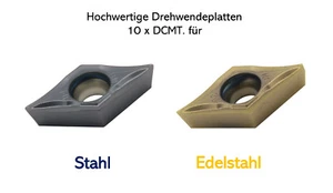 10 x Placas de corte reversibles DCMT para mecanizado de aluminio, acero o acero inoxidable - Imagen 1 de 15
