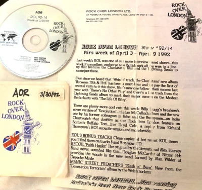 4/3/92 ROCK OVER LONDON ROL ACOUSTIC IN STUDIO RICHARD THOMPSON 'I MISUNDERSTOOD Foto 1 de 2