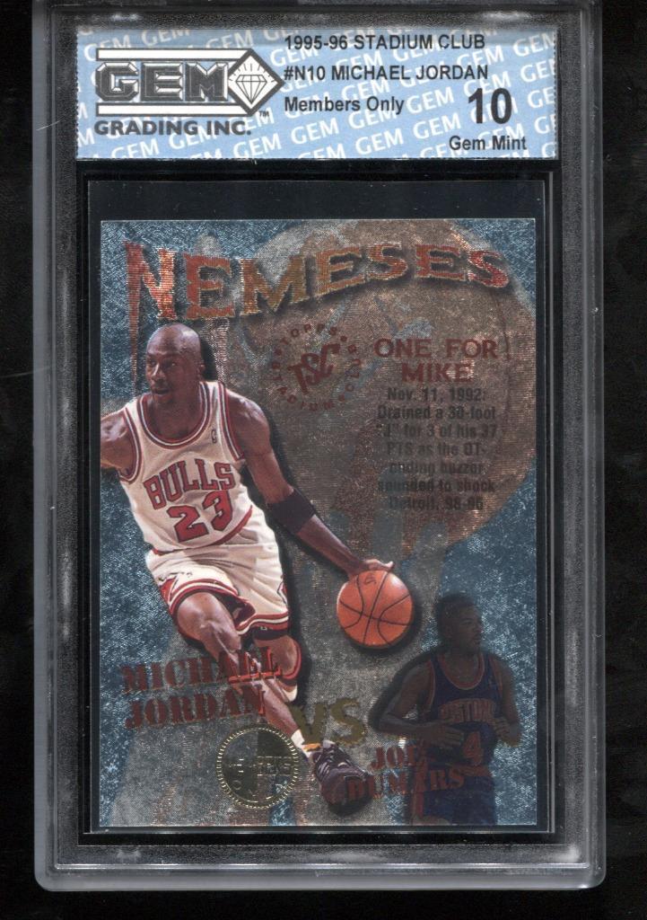 Michael Jordan 1995-96 Topps Stadium Club #N10 Nemeses Members Only GEM MINT 10