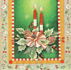 4 einzelne Papierservietten Decoupage Basteln Tischkerzen Weihnachten 42 - Bild 1 von 2