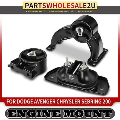 3Pcs Engine Motor Mount for Chrysler Sebring 2007-2010 Dodge Avenger 2008-2014 - Image 1 of 4