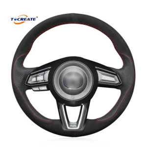 Hágalo usted mismo cubierta de volante de cuero gamuza para Mazda 3 CX-3 CX5 Mazda 6 CX-9 #TEXF - Imagen 1 de 8