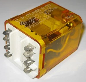 120V AC / 28 V DC - 10 A DPDT See Through C.P. Clare Relay - 240 VAC Coil 1/3HP - Picture 1 of 6