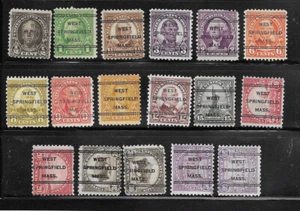 Massachusetts Precancels - West Springfield 249 - 17 1926/32 DLEs - Picture 1 of 1
