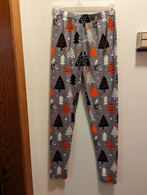 Leggings Depot Para Mujer Talla Única Gris Árbol de Navidad 27 Pulgadas Elastizados Leggings Nuevos con Etiquetas Foto 1 de 4