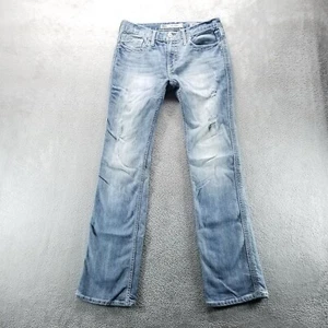 BKE Jeans Herren 32x33 Blau Aiden Bootcut Low Rise Distressed Light Wash Denim - Bild 1 von 10