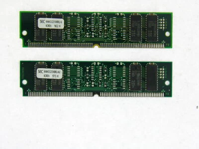 2x 8MB 72-Pin 60ns EDO Non-Parity 2Mx32 RAM SIMM KMM5322104BKU-6 - Image 1 of 2