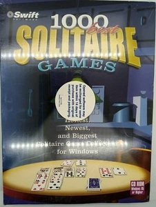 1000 Mejores Juegos de Solitario PC CD-ROM 2000 Swift - Caja Grande - Nuevo/Sellado - Imagen 1 de 2