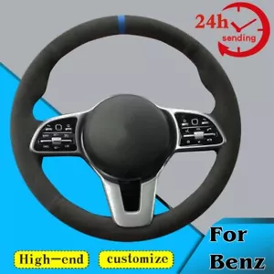 Cubierta de volante de coche personalizada de gamuza para Mercedes Benz Clase A 19-20 GLC GLB CL - Imagen 1 de 6