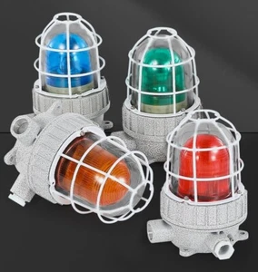 1x Luce di segnalazione LED antideflagrante allarme sirena 110dB luce rotante - Foto 1 di 16