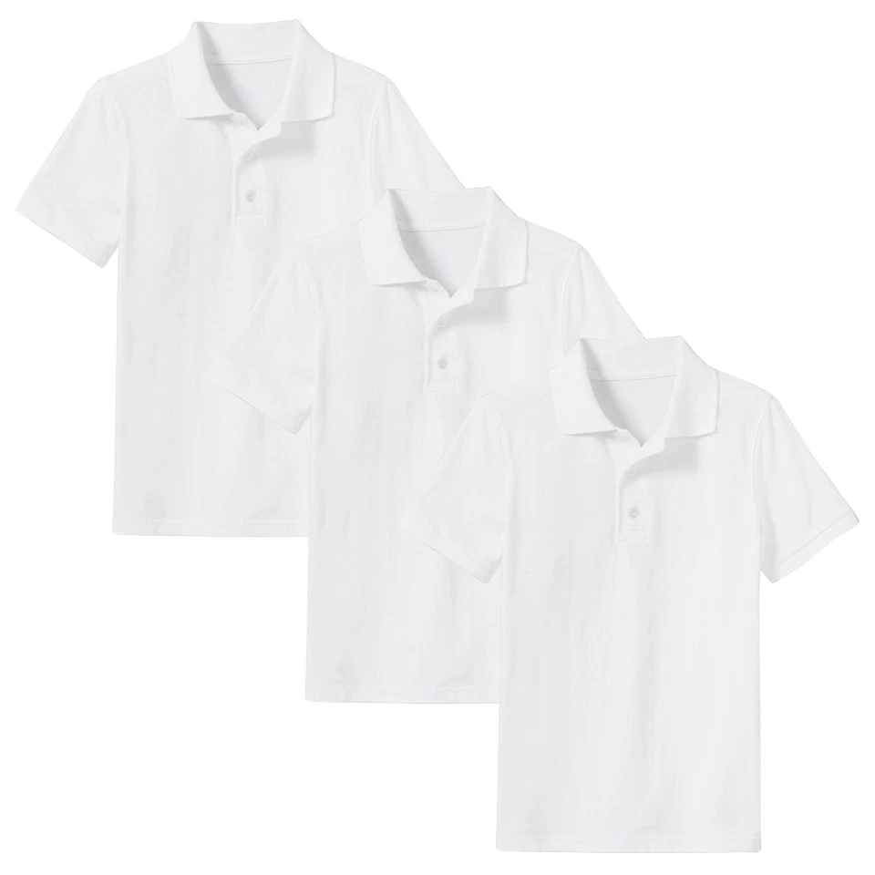 Paquete de 3 Uniformes Escolares Polo para Niños Elige Color Camisas - Tallas 4-20 Nuevo con Etiquetas Foto 1 de 3