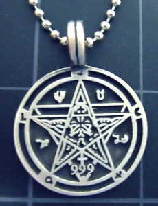 Baphomet Necklace Stainless Steel Ball Chain New 666 Pentagram Pendant - F'd Up! - Picture 1 of 13