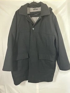 Liz Claiborne Men’s 100% Wool Hidden Zipper Button Front Coat Size L Pockets - Picture 1 of 8