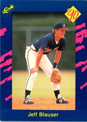 1990 Classic Blue Jeff Blauser #123 Atlanta Braves Baseball Card - Image 1 of 2