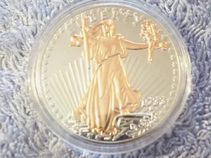 7-COMMEMORATIVE COIN USA LIBERTY EAGLE 24ct GOLD PLATED $20 PROOF - Picture 1 of 2