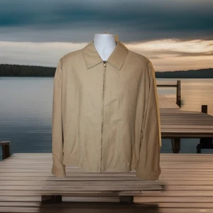 Ermenegildo Zegna Mens 2XL Cotton/Nylon Zip Bomber Jacket Italy *Missing Button - Picture 1 of 13
